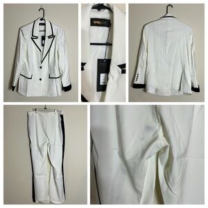 Stylish White and Black Women’s Suit